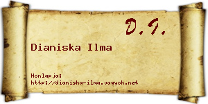 Dianiska Ilma névjegykártya